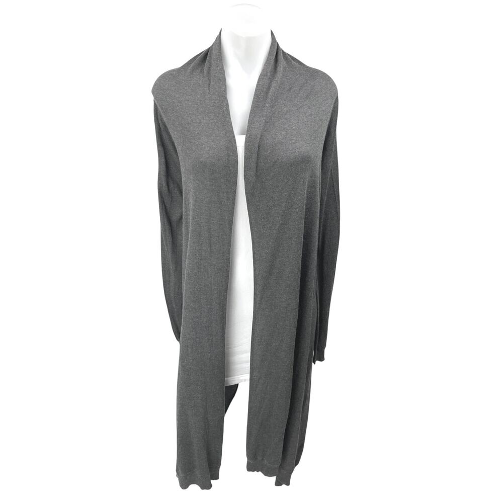 DKNY Women's Gray Knit Long Sleeve Hi-Low Open Front Cardigan Sweater Top Size S